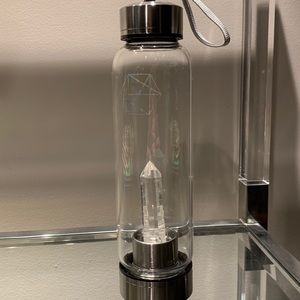 Clear Quartz Glass Water Bottle NWT